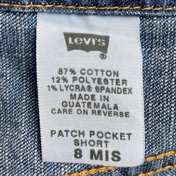 Levi's Misses 90s Button Fly Patch Pocket Hippie Blue Jean High Rise Shorts-8 - Picture 7 of 9